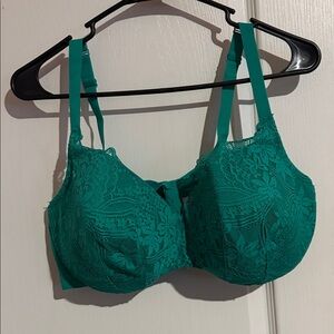Elegant Lace Teal Bra Balconette style